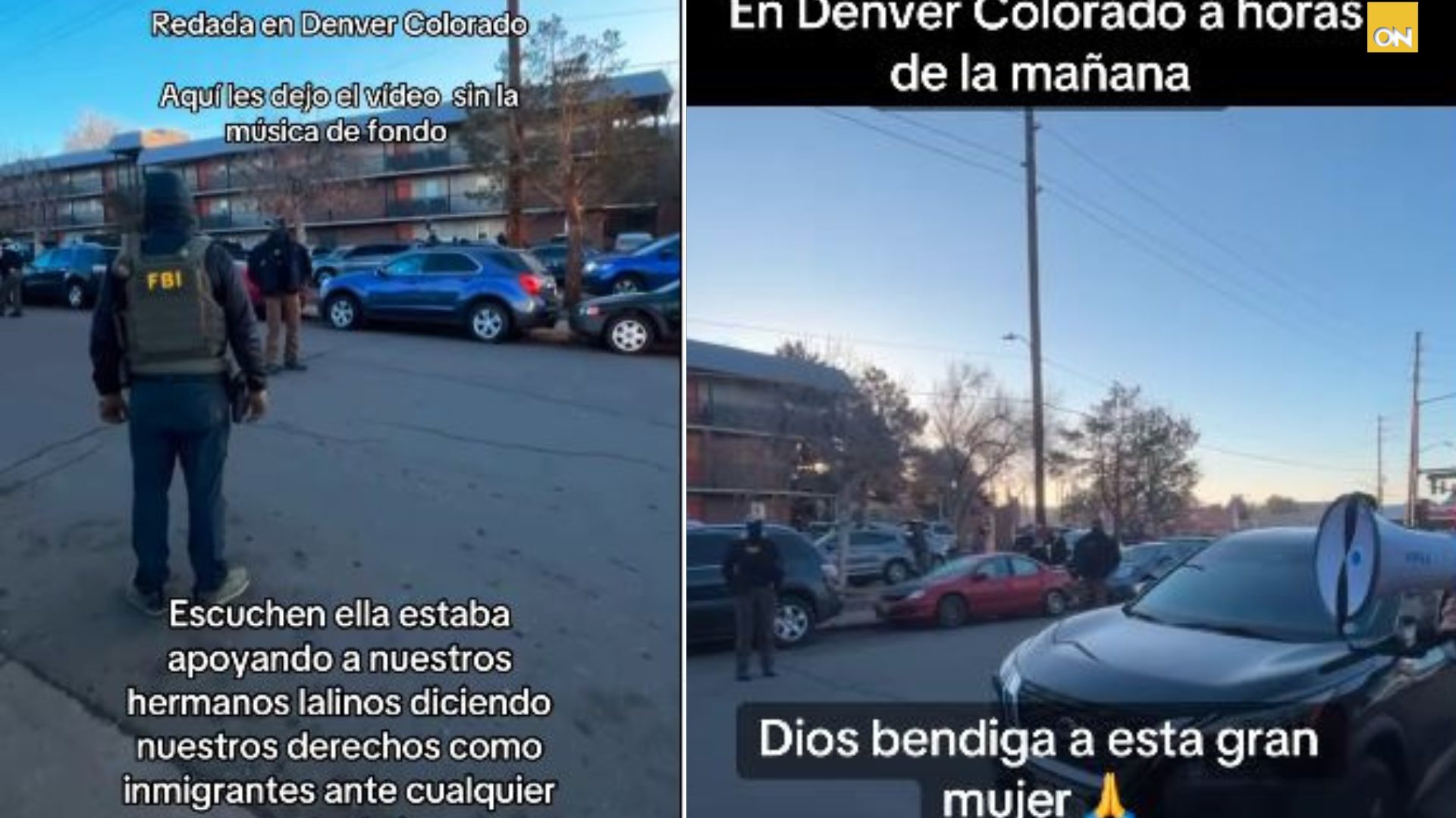 Mujer megáfono inmigrantes