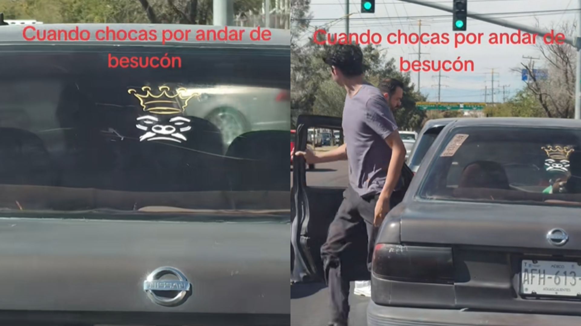 Novios provocan choque vehicular por besarse en el carro